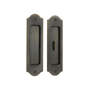 Water Street Brass Jamestown Flush Pulls in relieved bronze finish.